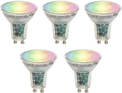 LUEDD 5 darabos Smart GU10 50 LED izzókészlet átlátszó RGBW 4, 5W 350 lm 2700-6000K (03261)