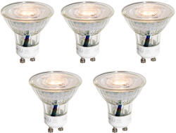 LUEDD 5 darabos GU10 50 mm-es LED izzókészlet, átlátszó, 3W, 200 lm, 2200K (03266)