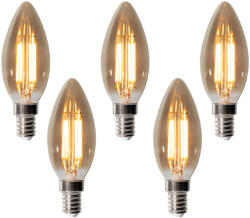 LUEDD 5 darabos E14 dimmelhető LED izzókészlet B35 füstszínű 4W 300 lm 2200K (03237)