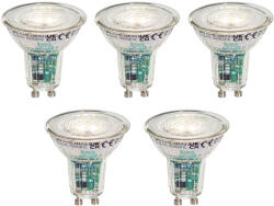 LUEDD 5 darabos intelligens GU10 50 mm-es LED izzókészlet, átlátszó, 4, 7 W, 345 lm, 2200-4000K (03277)