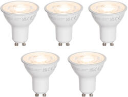 LUEDD 5 darabos GU10 50 mm-es LED izzókészlet, átlátszó, 7, 5 W, 800 lm, 3000 K (03264)