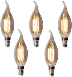 LUEDD 5 darabos E14 dimmelhető LED izzókészlet BXS35 füstszínű 4W 300 lm 2200K (03242)