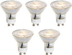 LUEDD 5 darabos GU10 50 mm-es, 3 lépésben dimmelhető Kelvin LED izzókészlet, átlátszó, 4, 5 W, 380 lm, 2000-2700 K (03268)