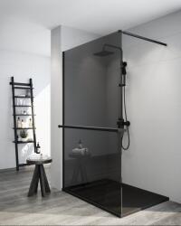 WASSERBURG Zuhanypolc VETRO walk-in zuhanyfalhoz 90 cm fekete (25268-90BL)