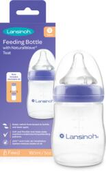 Lansinoh Cumisüveg lassú folyású etetőcumival + fedéllel, 160 ml (csomagolássérült)