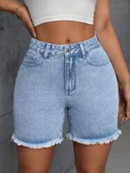 Shein KC16204 Shein Magas Derekú Farmer Rövidnadrág (50) M