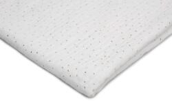 Orient Fashion Muszlin Pamut arany pöttyös No. 1 Fehér 1/2 méter (Muślin_Złote_Kropki Nr_1_Biały 0,5)