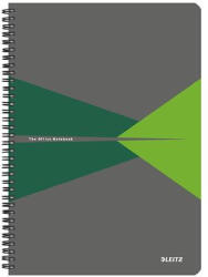 Leitz Spirálfüzet, A4, kockás, 90 lap, PP borító, LEITZ "Office", szürke-zöld (44951055) - iroszer24