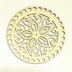  Horgolható natúr tábla mandala mintával, kör alakú. Átmérője: 17 cm