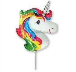 Flexmetal Fólia lufi Egyszarvú 35 cm, fehér, szivárványos, 1 db