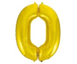 GoDan Fólia lufi 0-ás számmal - arany, 92 cm, 1 db, Beauty&Charm