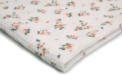 Orient Fashion Nyomtatott muszlin, pamut, Bézs virágos minta 1/2 méter (Muślin druk)