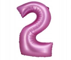GoDan Fólia lufi Szám 2 szatén rózsaszín 76 cm - 1 db, Beauty&Charm