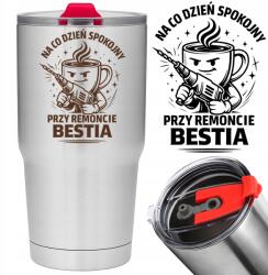  Thermo bögre 900ML építési gravírozás nagy kávé termosz ajándék (38092807)