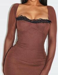 Prettylittlething CC33110 Ruha Maxi Fűzős Csipke Nyakkivágással Prettylittlething (43) XXL