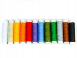 iga-tex Poliészter cérna varrógéphez és kézi varráshoz, 12 darabos készlet (n)