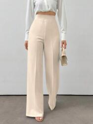 Shein EC44212 Shein Elegáns Bézs Magas Derekú Nadrág (50) M