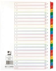Q-CONNECT Index carton alb Mylar alfabetic A-Z, margine PP color, A4, 170g/mp, Q-Connect (KF17469) - ihtis