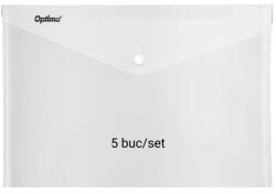 Optima Mapa PP protectie documente A3 landscape, inchidere cu capsa, 5/set, Optima - transparent (OP-5100180A3-00)