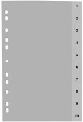 Optima Index plastic gri, A4, 120 microni, numeric 1-10, Optima (OP-5131120110)