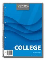 Aurora Caiet cu spirala, A4, 80 file - 70g/mp, 4 perf. , coperti carton, AURORA College (12980)