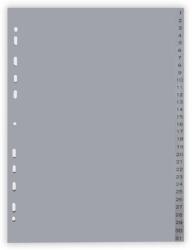 Optima Index plastic gri, A4, 120 microni, numeric 1-31, Optima (OP-5131120131)