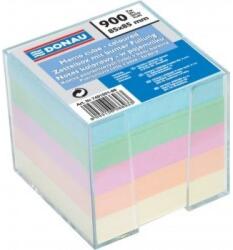 DONAU Cub hartie cu suport plastic, 92x92x82mm, DONAU - hartie culori pastel asortate (DN-7491001-99) - ihtis