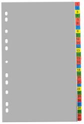 Optima Index plastic color, A4+, extra wide, 120 microni, numeric 1-31, Optima (OP-5130120131CP)