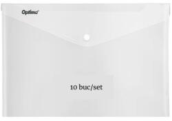 Optima Mapa PP protectie documente A4 landscape, inchidere cu capsa, 10/set, Optima (OP-5100180A4)