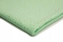 Orient Fashion Muszlin Pamut arany pöttyös nr67 Világos Menta 1/2 méter (Muślin_Złote_Kropki Nr_67_Jasna_Mięta)