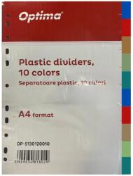 Optima Separatoare plastic color, A4, 120 microni, 10 culori/set, Optima (OP-5130120010)