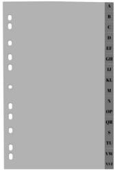 Optima Index plastic gri, A4, 120 microni, alfabetic A-Z, Optima (OP-5131120121) - ihtis