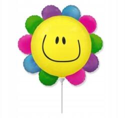 Flexmetal Fólia lufi, forma: virág, szivárványos, 14 inch, 1 db