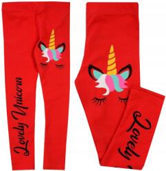  Getry Unikornis Leggings Pamut Piros 146 H002E (TUR0049)