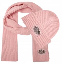 Juicy Couture Sapka sál szett gyapjú hozzáadásával, rózsaszín felvarrással (JCAWH225715)