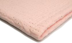 Orient Fashion Musszlin Pamut ezüst pöttyös nr. 53 Púder rózsaszín 1/2 méter (Muślin_Srebrne_Kropki Nr_53_Pudrowy 0,5)