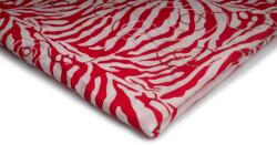 Orient Fashion Nyomott pamutvászon, 10-es minta, zebra, piros hímzés, 1/2 méter (Bawełna_Drukowana Wzór_10_haft 0,5)