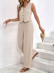 Shein KC12206 Shein Csíkos Alkalmi Mellény Gombokkal (50) L