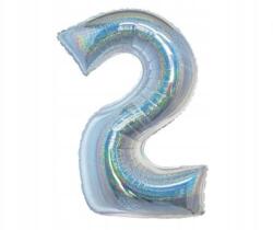 GoDan Fólia lufi 2-es szám - holografikus ezüst, 76 cm, Beauty&Charm