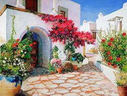 NORIMPEX - Puzzle Pictura cu diamant Aleea florilor 30x40cm - 1 - 39 piese