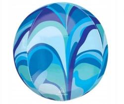 Amscan Fólia lufi Orbz Macro Marble gömb 38x40 cm, kék, 1 db