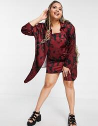 Asos Plus Size Női Ing Bordó Casual 44 Rnm