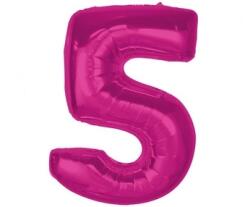 GoDan Fólia lufi 5-ös szám - rózsaszín 92 cm, születésnap