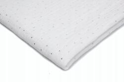 Orient Fashion Ezüst pöttyös pamut muszlin anyag, 1-es számú, fehér, 1/2 méter (Muślin srebrne kropki 1 Biały)