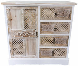 AdTrend Comoda lemn alb maro 85 x 40 x 86 cm (101072) Comoda