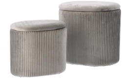 AdTrend Set 2 tabureti catifea gri 33, 5 x 23, 5 x 31, 41 x 31 x 38 cm (118184)