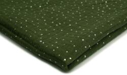 Orient Fashion Muszlin Pamut ezüst pöttyös nr43 Erdei zöld 1/2Mb (Muślin_Srebrne_Kropki Nr_43_Leśny_zielon)