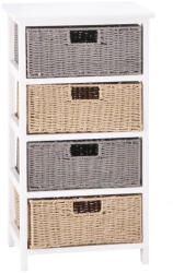 AdTrend Comoda lemn alb poliester maro gri 40 x 29 x 73 cm (102029) Comoda