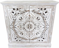 AdTrend Comoda lemn alb maro 90 x 32 x 90 cm (101069) Comoda