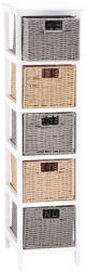 AdTrend Comoda lemn alb poliester maro gri 26 x 32 x 98 cm (102026) Comoda